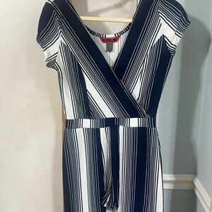 Hot Kiss Navy and White Striped Short Dress style jumpsuit